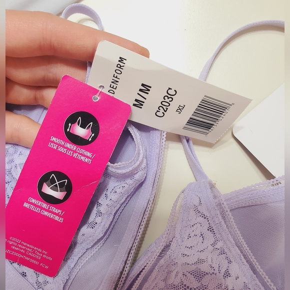 NWT Maidenform Lavender Lace Bralette. Straps. Medium = 34C, 34D, 36B, 36C - Picture 9 of 9